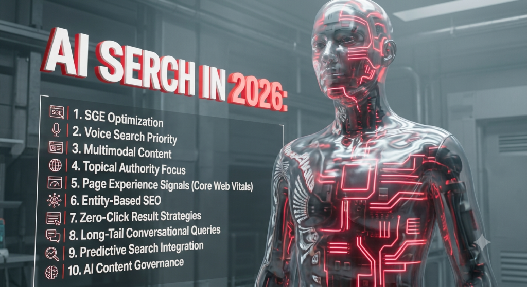 AI Search in 2026 showing Google AI Overviews and AI Mode